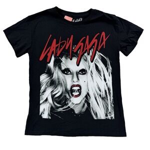 NWT 2025 Lady Gaga Born This Way Graphic T Shirt Black Short Sleeve Concert Sz S